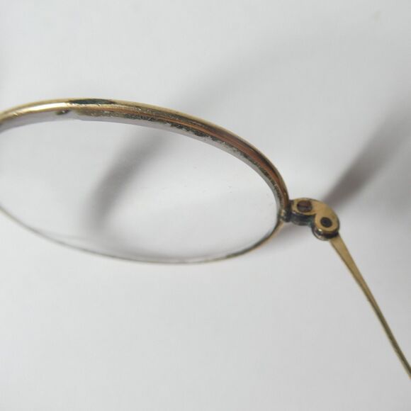 Wire Rimmed Glasses Stevens & Co Vintage Eyeglasses Goldtone Metal Frame - Picture 5 of 9